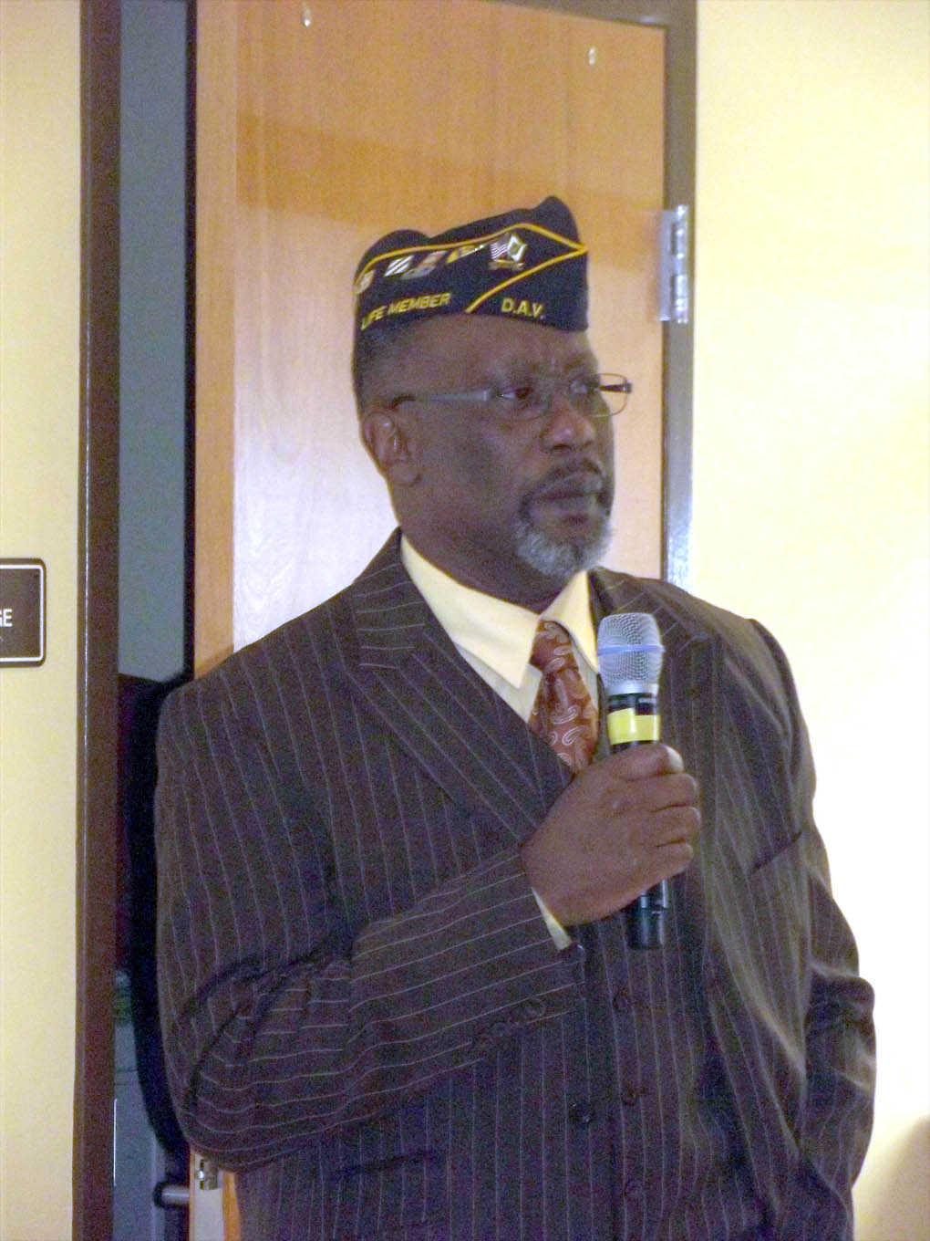 Click to enlarge,  Leon Jackson, U.S. Army veteran, was guest speaker at the Veterans Day program, "Celebrating American Heroes," on Nov. 5 at Central Carolina Community College's Siler City Center. 