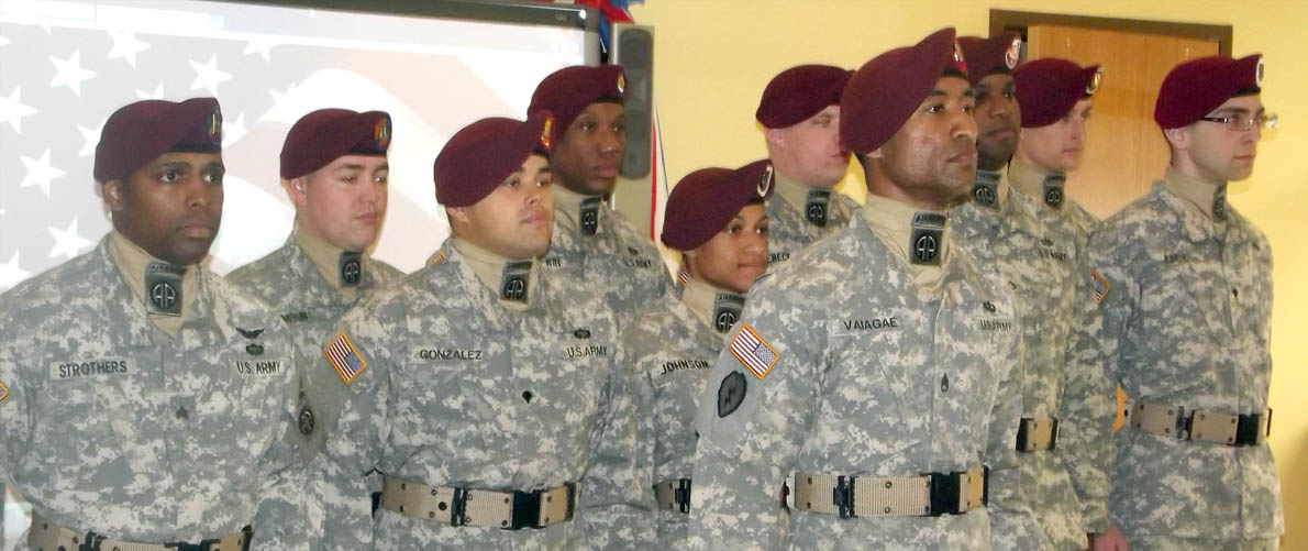 Click to enlarge,  The 82nd Airborne Division's All-American Chorus from Fort Bragg will make a return visit to the 'Celebrating American Heroes' Veterans Day program at Central Carolina Community College's Siler City Center. The Chorus is pictured here during its 2014 visit to the Siler City Center. 