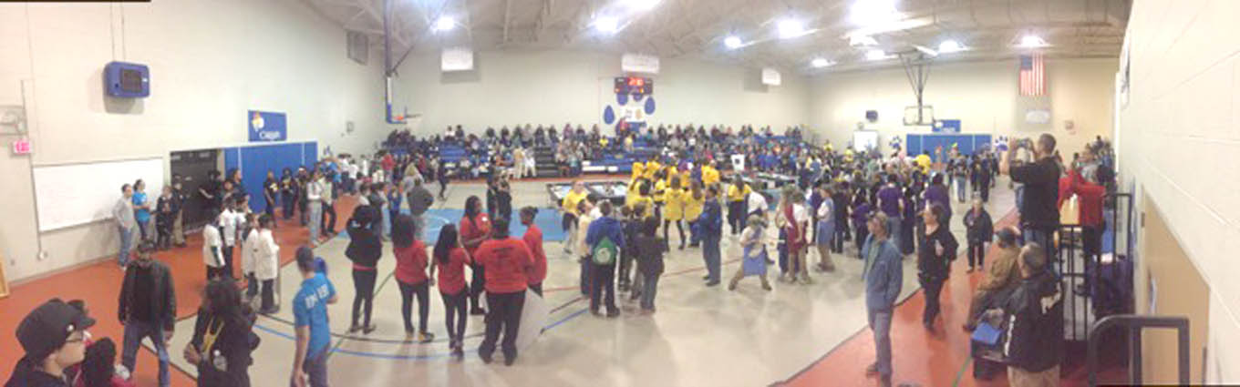 Click to enlarge,  Approximately 300 people (teams, volunteers, and spectators) recently attended the NC FIRST(R) LEGO(R) League qualifying tournament at Central Carolina Community College.  (Photo by Cheyenne Crowe-Gordon) 