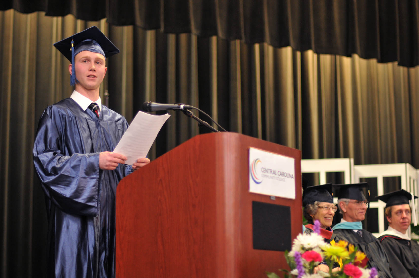 Click to enlarge,  James Dillon Locklear, a Lee County graduate, was one of the commencement student speakers at Central Carolina Community College's College and Career Readiness Commencement Exercises on Feb. 1. 