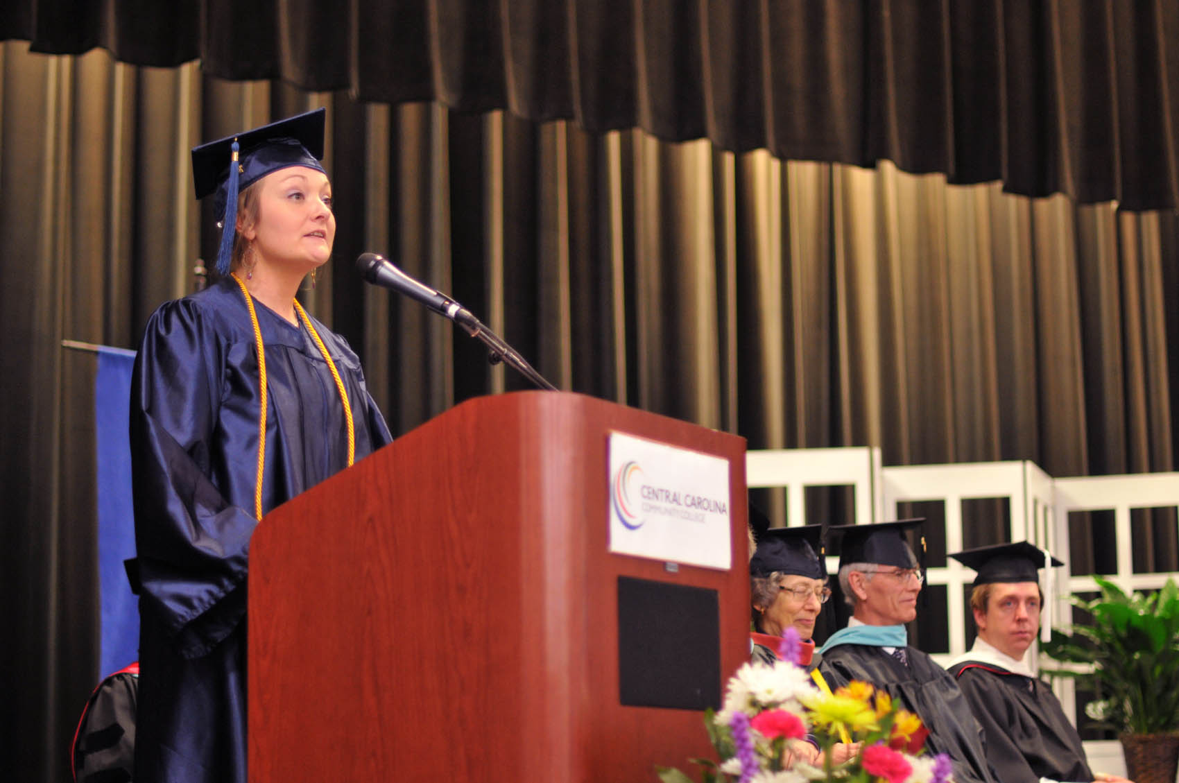 Click to enlarge,  Dani Lynn Hearn, a Chatham County graduate, was one of the commencement student speakers at Central Carolina Community College's College and Career Readiness Commencement Exercises on Feb. 1. 