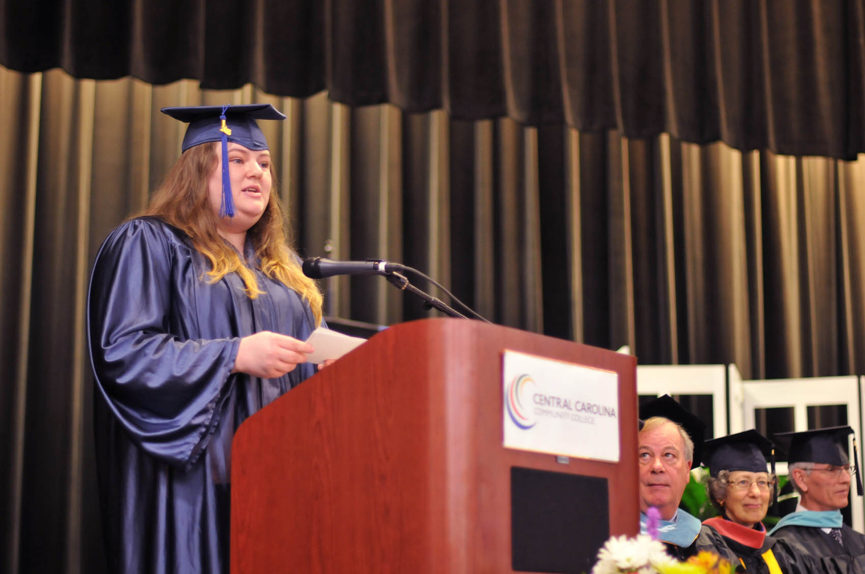 Click to enlarge,  Jordan Graham, a Harnett County graduate, was one of the commencement student speakers at Central Carolina Community College's College and Career Readiness Commencement Exercises on Feb. 1. 