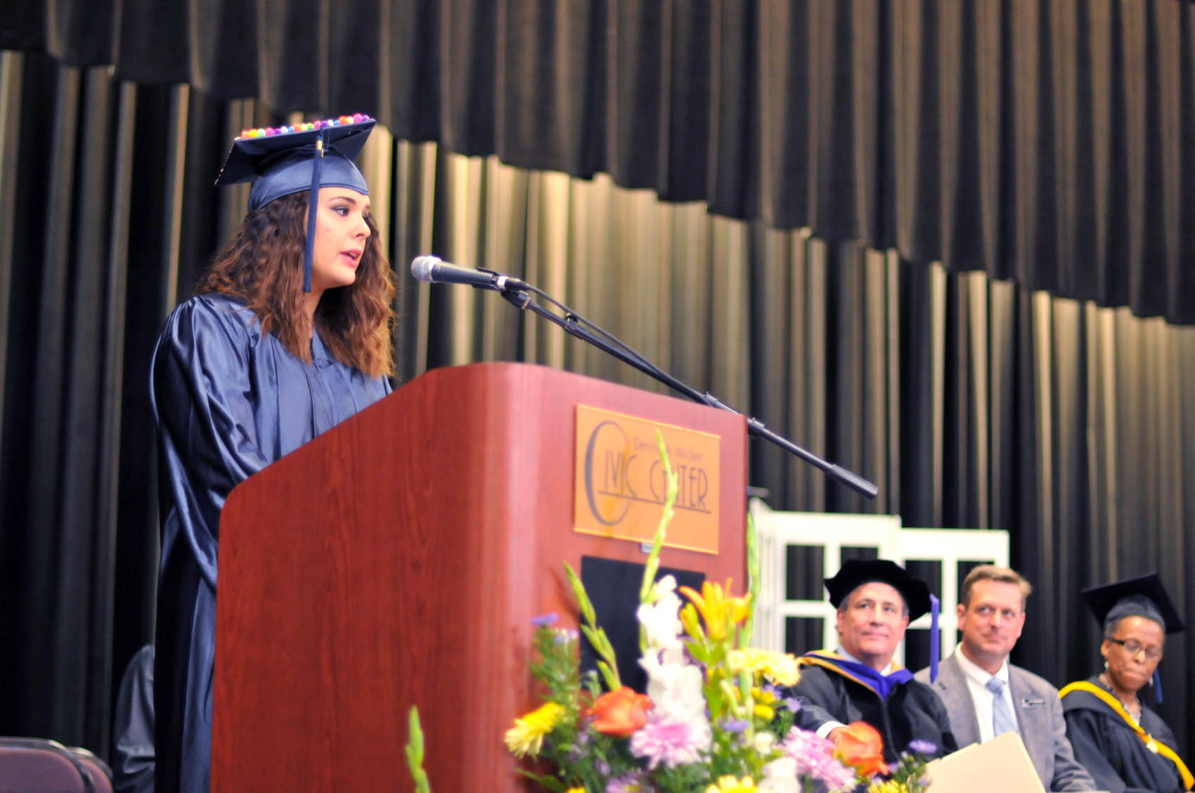 Click to enlarge,  Jordan Grace Hall, a Lee County graduate, was one of the commencement student speakers at Central Carolina Community College's College and Career Readiness Commencement Exercises on June 16. 