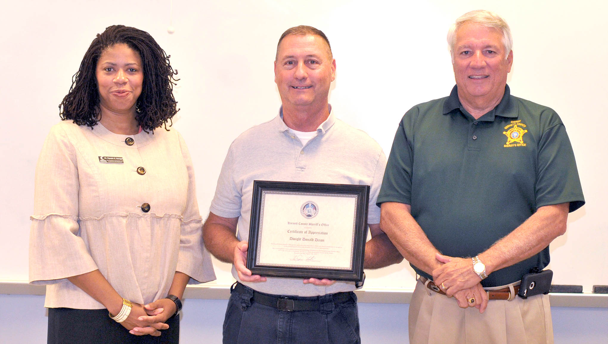 Read the full story, CCCC's Dixon receives salute from Harnett Sheriff's Office