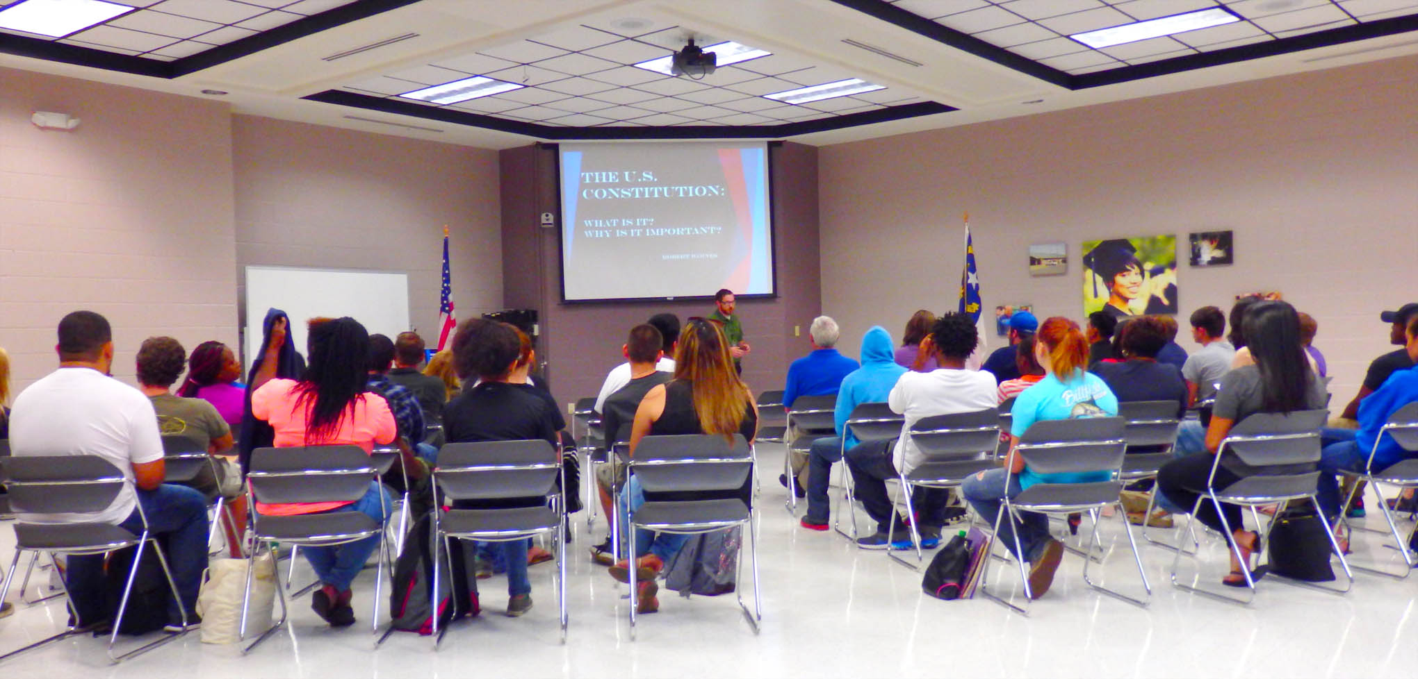 Click to enlarge,  The CCCC Harnett Main Campus recently hosted the lecture 'The U.S. Constitution: What Is It? Why Is It Important?' to commemorate Constitution Day. 