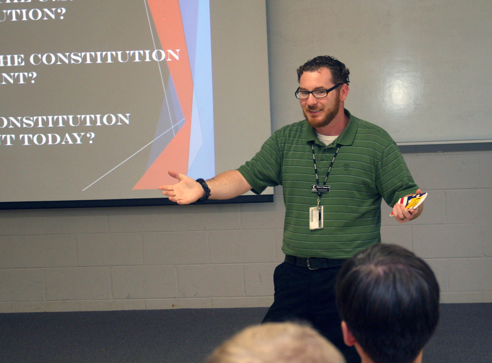 Click to enlarge,  'The U.S. Constitution: What Is It? Why Is It Important?' was the subject of lectures recently presented by Robert Barnes, Central Carolina Community College history instructor. 