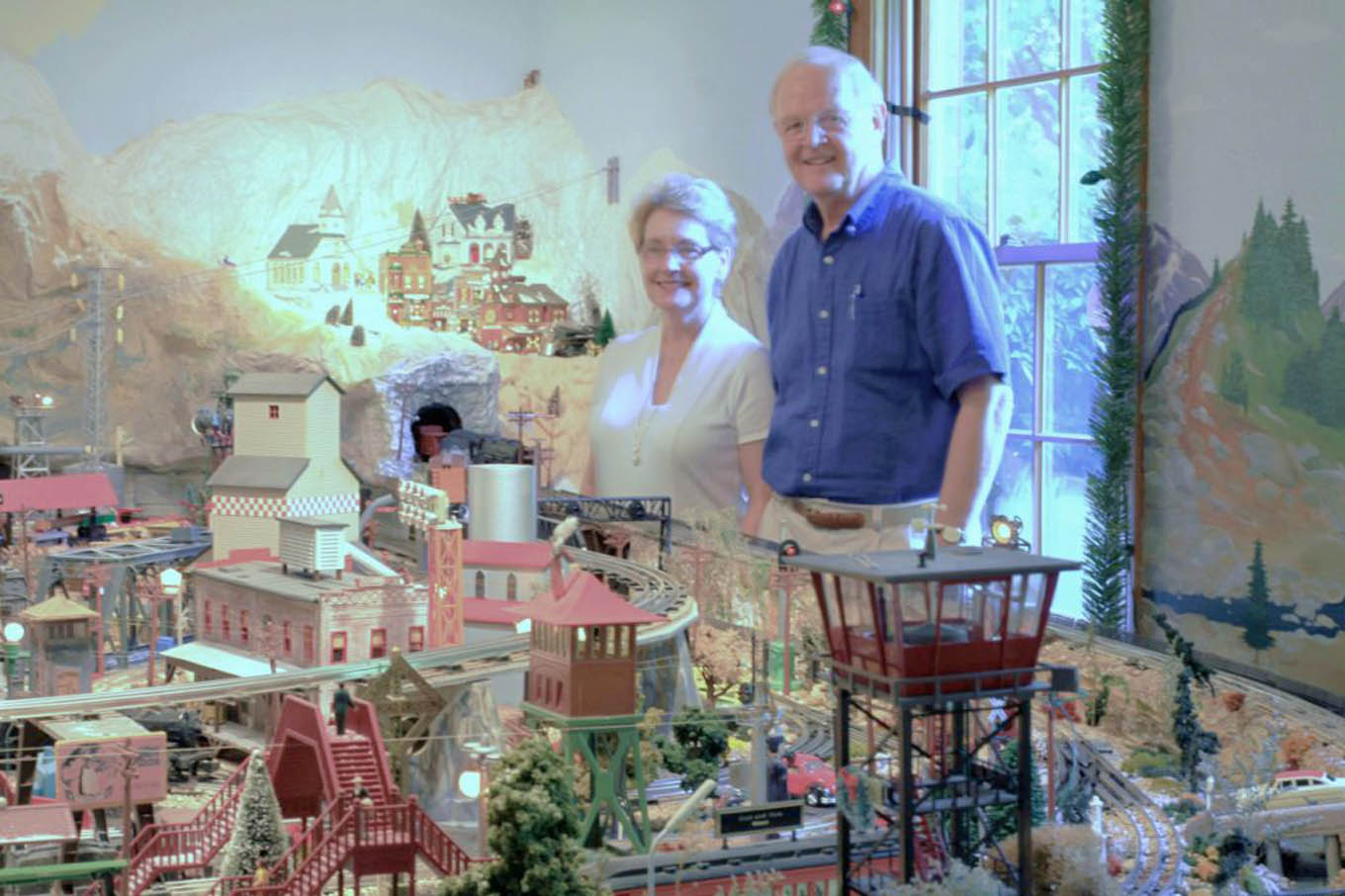 Click to enlarge,  Richard Hayes, pictured with his wife Rebecca, has donated his model train collection to the Central Carolina Community College Foundation for the establishment of the Richard and Rebecca Hayes Endowed Lecture Fund for Environmental Policy and Stewardship.  