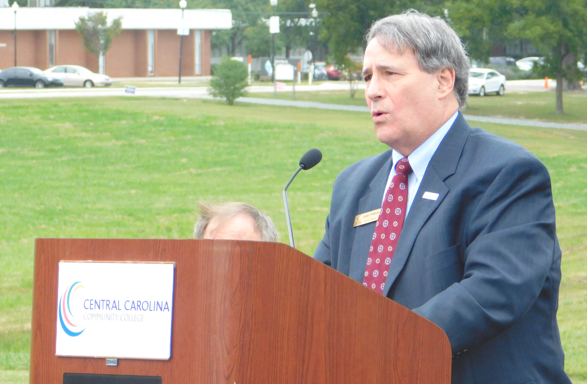 Click to enlarge,  Julian Philpott, Chairman of the Central Carolina Community College Board of Trustees, told attendees at the college's groundbreaking ceremony on Oct. 6, 'We hope you are proud of your community college as we continue CCCC's commitment to excellence.' 