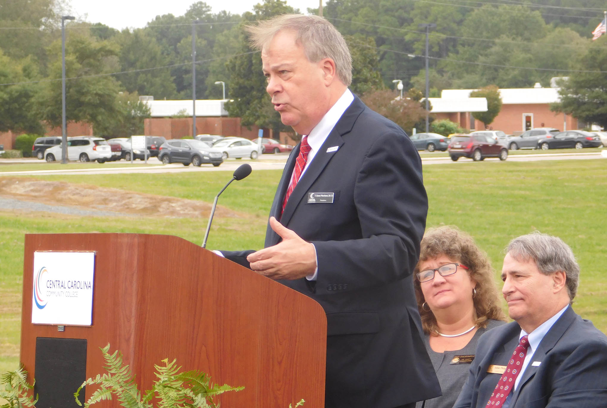 Click to enlarge,  Dr. T. Eston Marchant, Central Carolina Community College President, said of the college's groundbreaking ceremony on Oct. 6, 'This is a great day. This is a day we've been looking forward to for a long, long time.' 