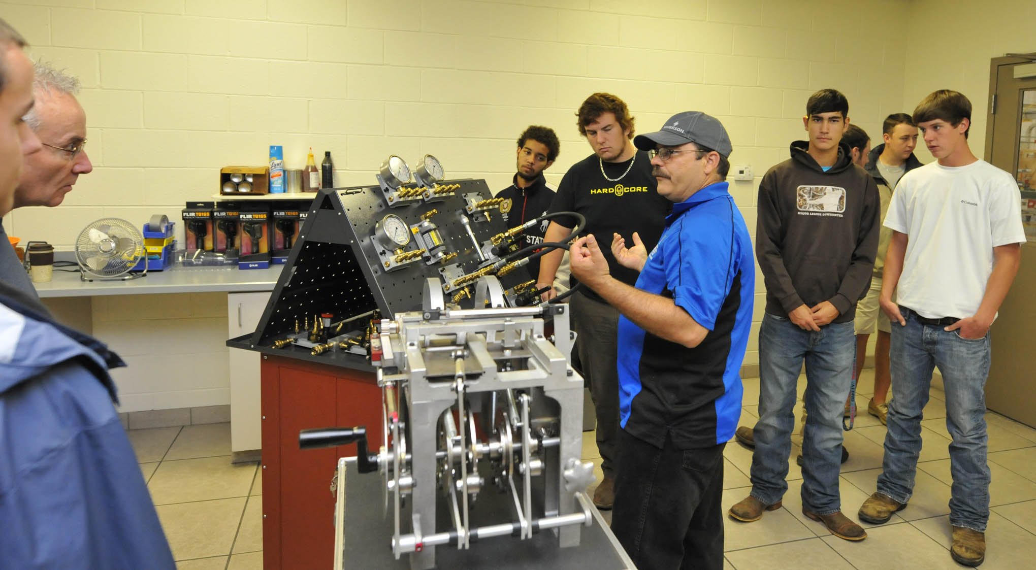 Click to enlarge,  Manufacturing Day, High School students getting a first hand look. 