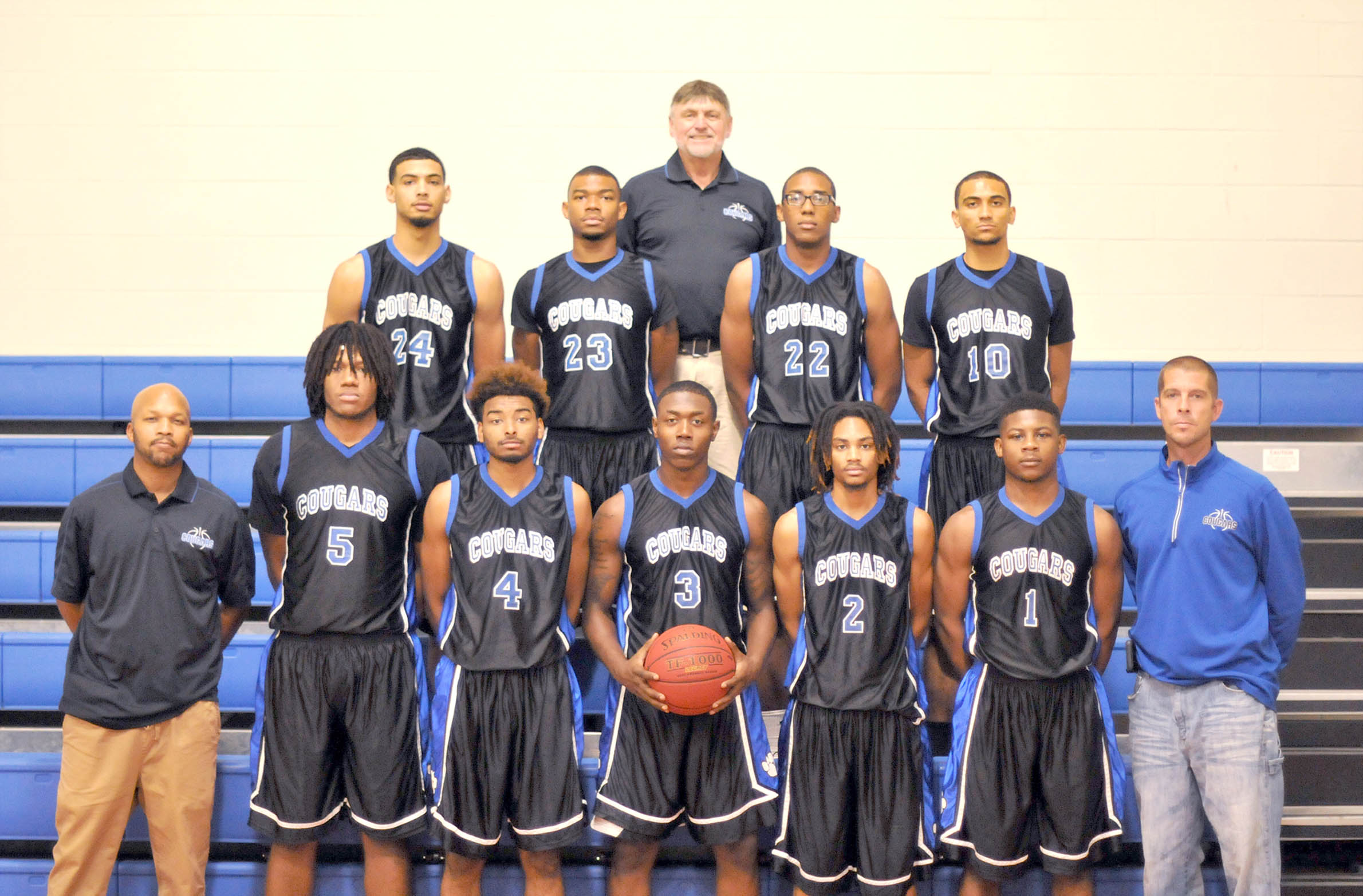 Click to enlarge,  The 2016-2017 Central Carolina Community College men's basketball team. 