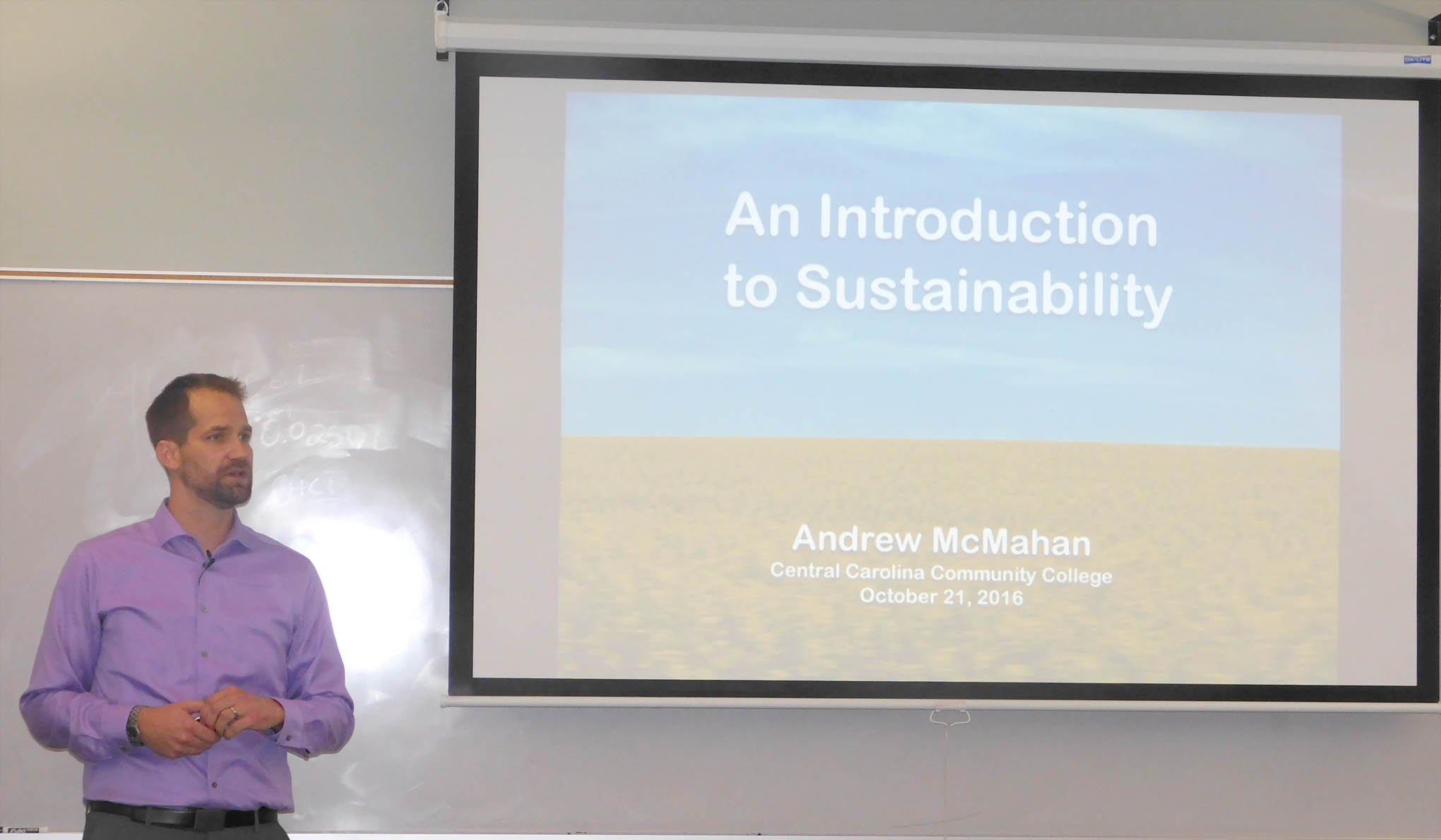 CCCC's McMahan presents 'An Introduction to Sustainability' lecture
