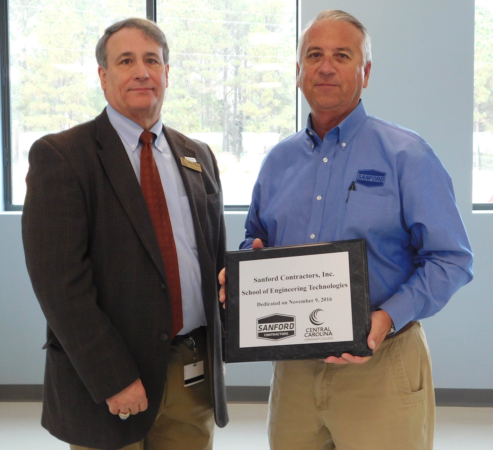 CCCC Engineering Technology Program named in honor of Sanford Contractors, Inc.