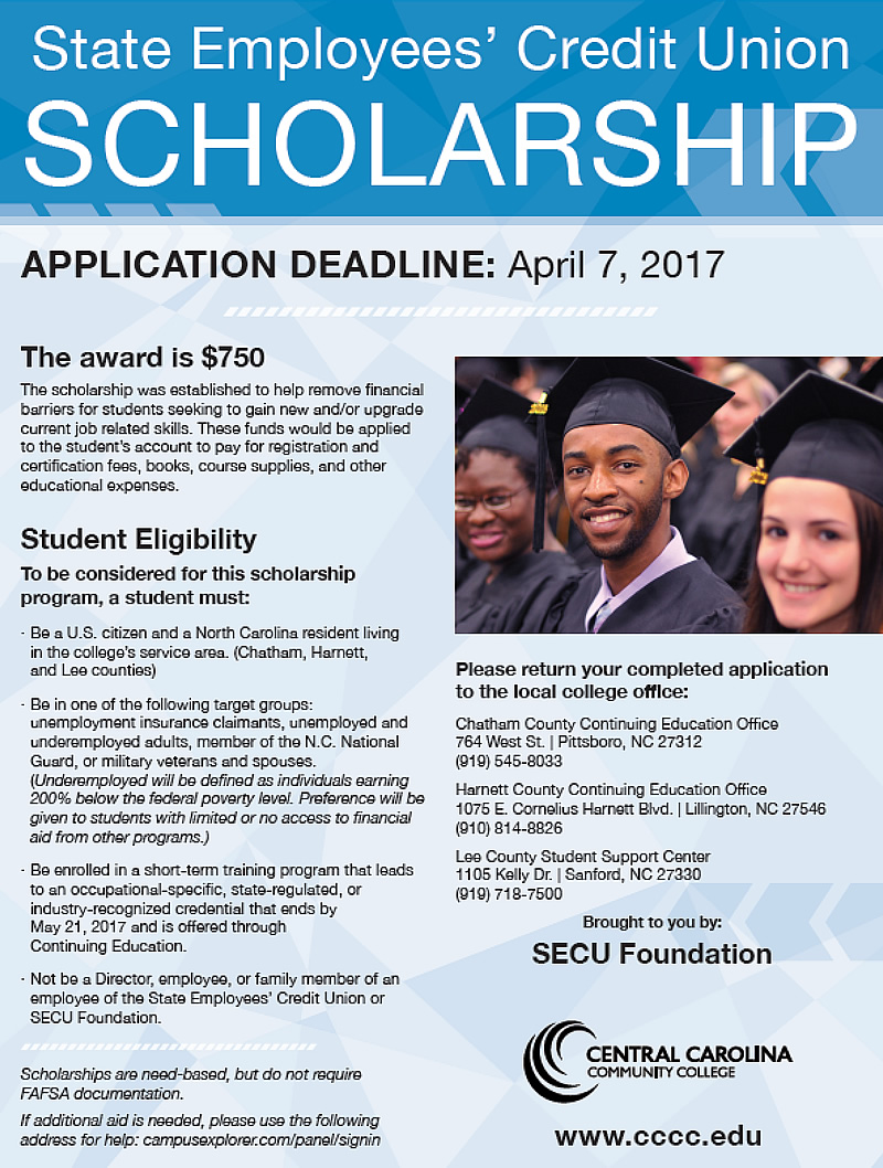 Read the full story, CCCC joins SECU for scholarship opportunity