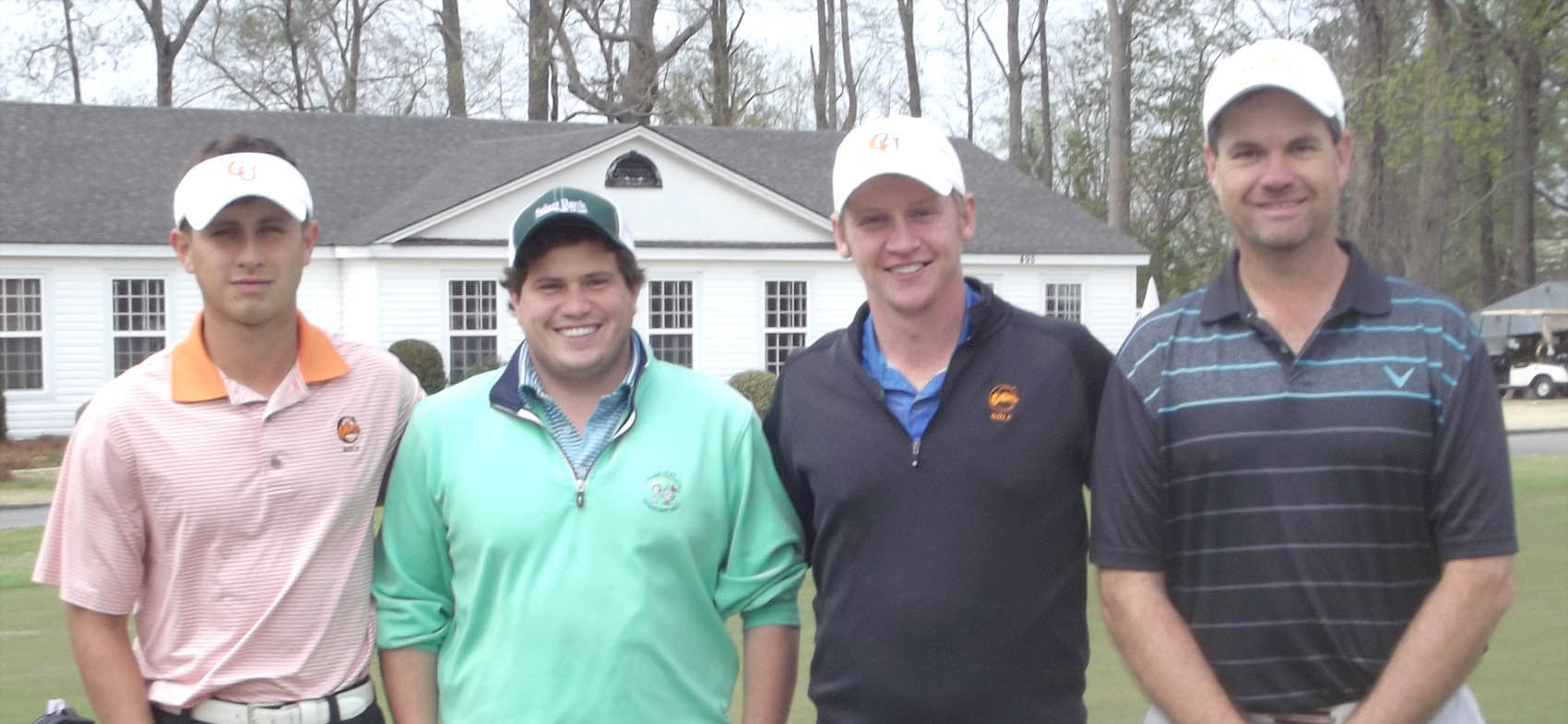 Click to enlarge,  Members of the first flight winning team in the fourth Central Carolina Community College Foundation Harnett Golf Classic were Jeremy Nevius, Josh Goheen, Jeremy Milton, and Kenny Stewart. For information about the Foundation, donating to it, establishing a scholarship, or other fund-raising events, contact Emily Hare, Executive Director of the CCCC Foundation, 919-718-7230, or ehare@cccc.edu. Information is also available at the CCCC Foundation website, www.cccc.edu/foundation. 