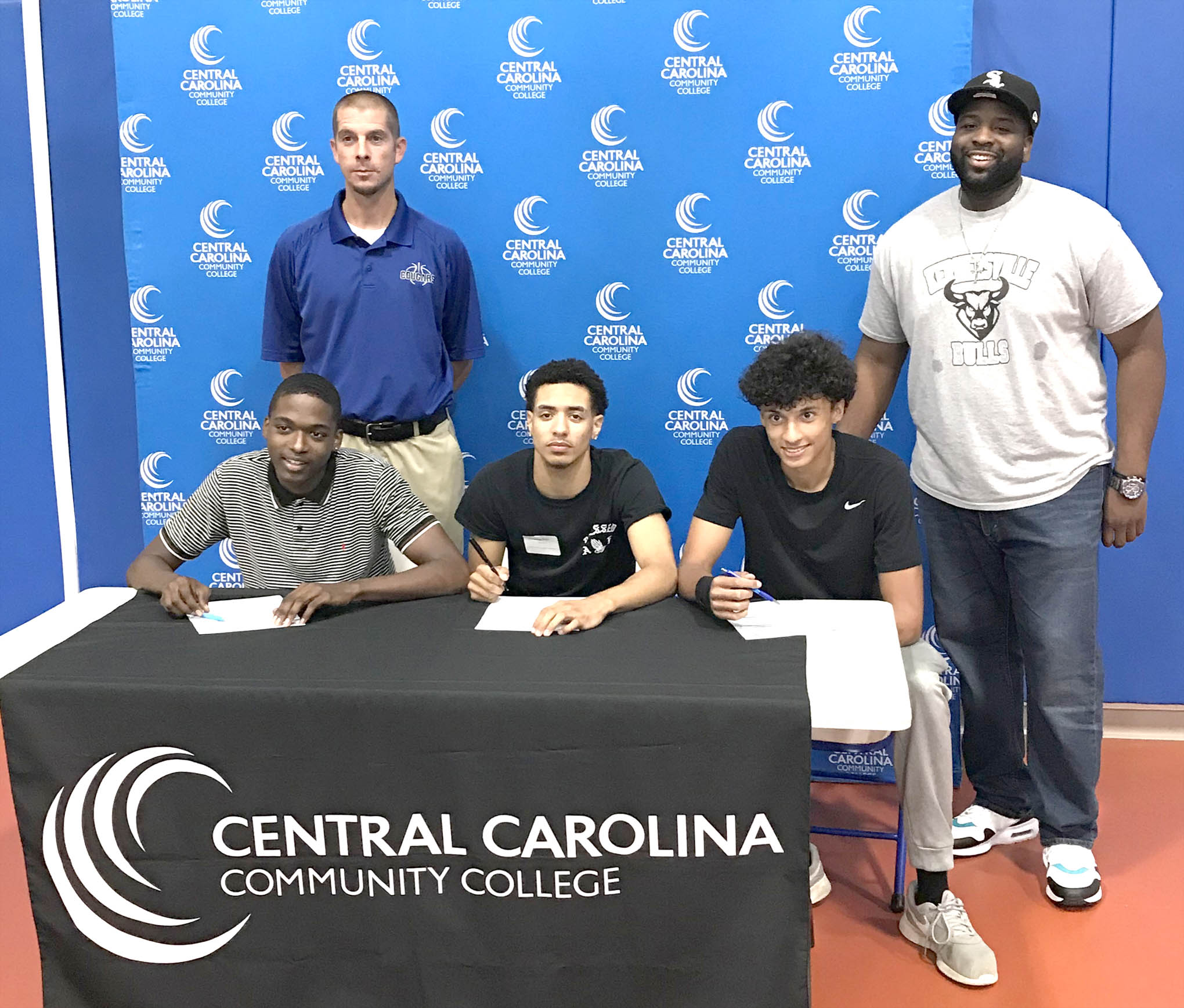 Click to enlarge,  Raequane Key (Parkland High School, Winston-Salem), Quintin Welch (Walkertown High School, Walkertown), and Christian Harris (East Forsyth High School, Winston-Salem) recently announced their decisions to join the Central Carolina Community College men's basketball program. 