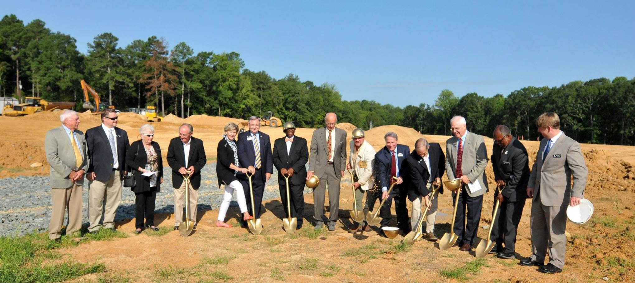Click to enlarge,  Members of the Central Carolina Community College Board of Trustees, along with CCCC Chatham Provost Dr. Mark Hall participate in Aug. 22 groundbreaking ceremony for the new CCCC Chatham Health Sciences Center. 