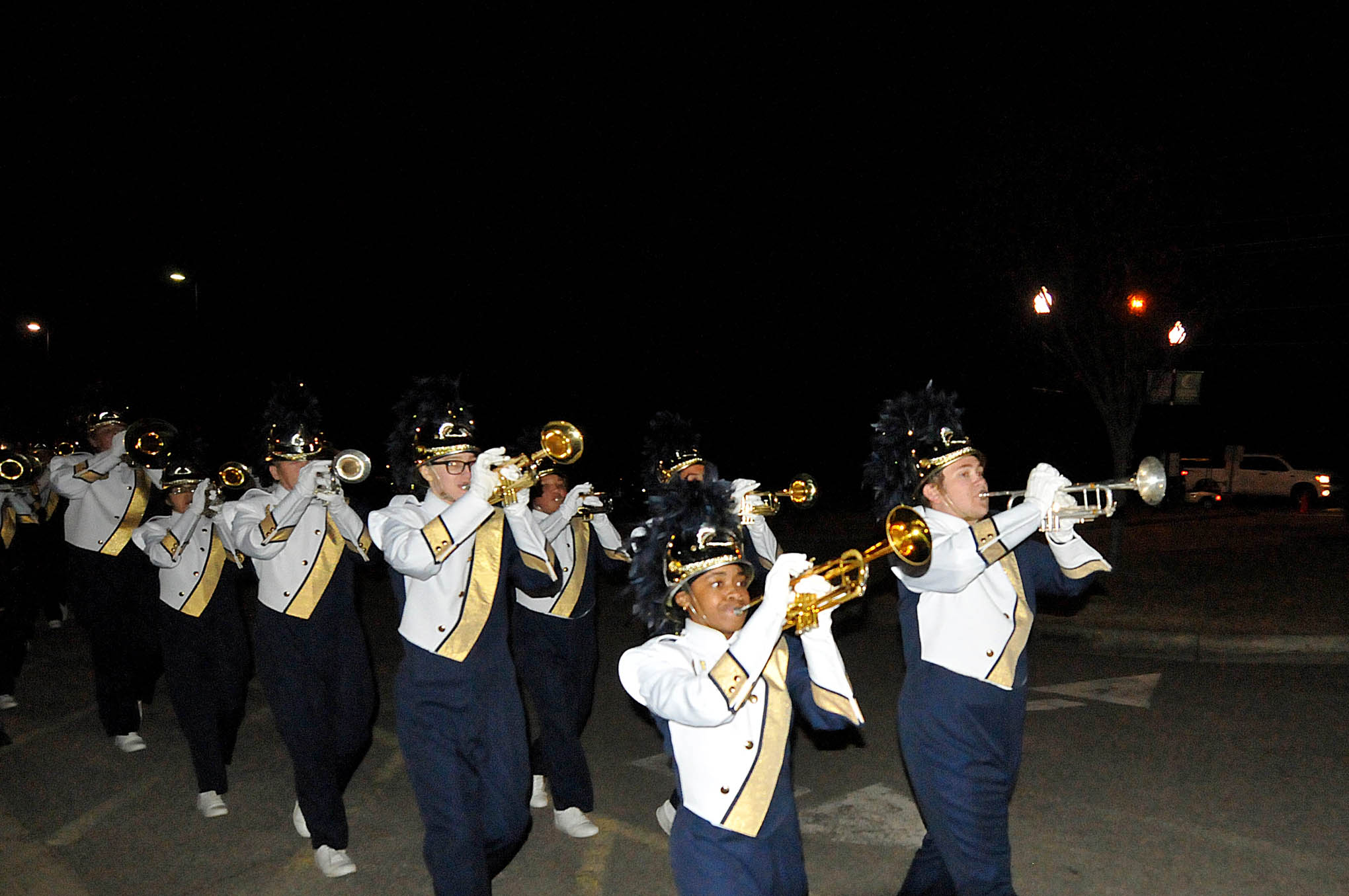 Click to enlarge,  The Lee County High School Marching Band participated in the CCCC Foundation Christmas Tree Lighting celebration. 