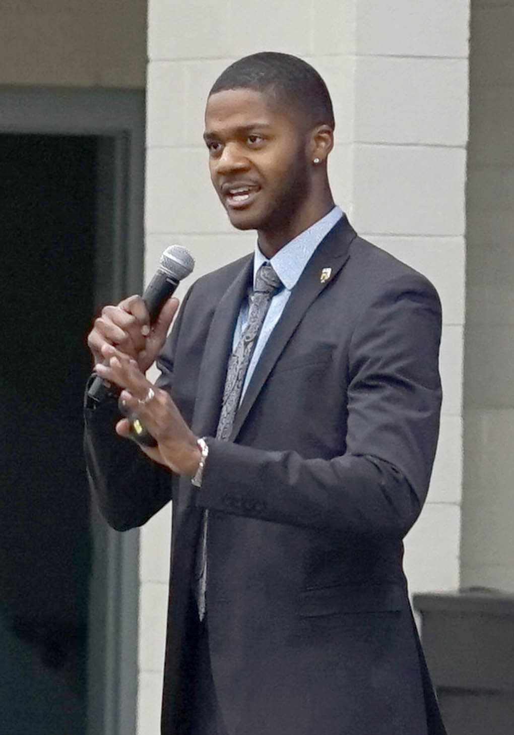 Click to enlarge,  Motivational speaker Donovan Livingston spoke at the annual NC TRiO Student Initiatives Conference on March 2 at the Dennis A. Wicker Civic &amp; Conference Center in Sanford. 