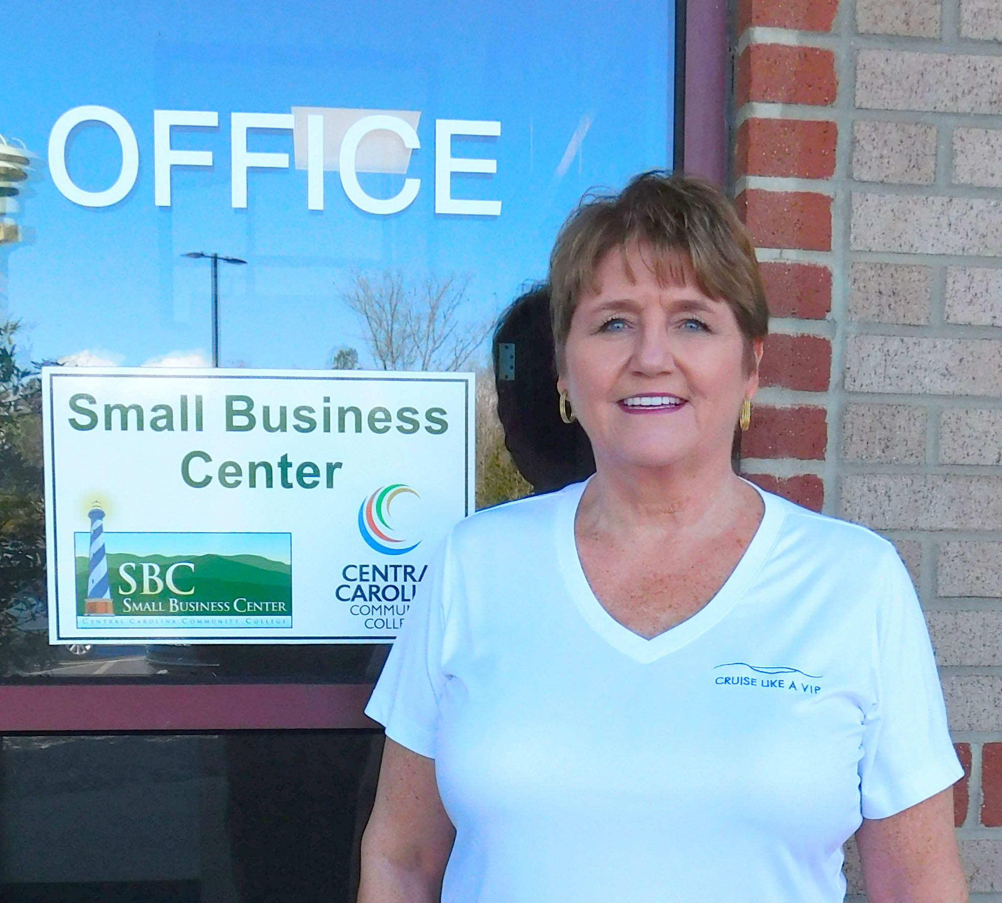 Click to enlarge,  Travel professional Malynda Mize (pictured here) credits much of her success to assistance she received free of charge from Terri Brown, coordinator of the Lee County Small Business Center at Central Carolina Community College. 