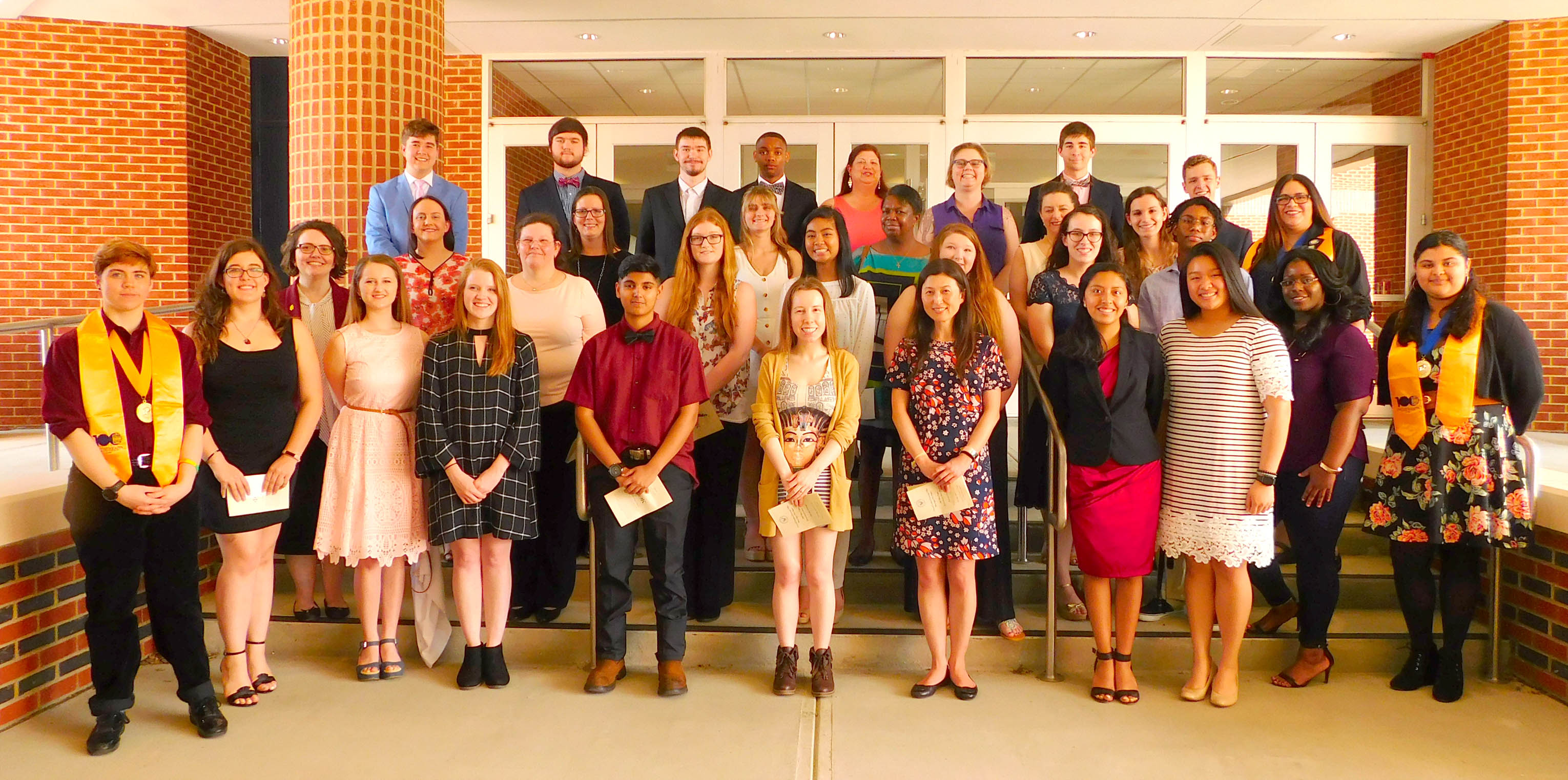 Click to enlarge,  The Central Carolina Community College Phi Theta Kappa International Honor Society recently held its spring induction ceremony. Here are the new inductees pictured with PTK officers. 