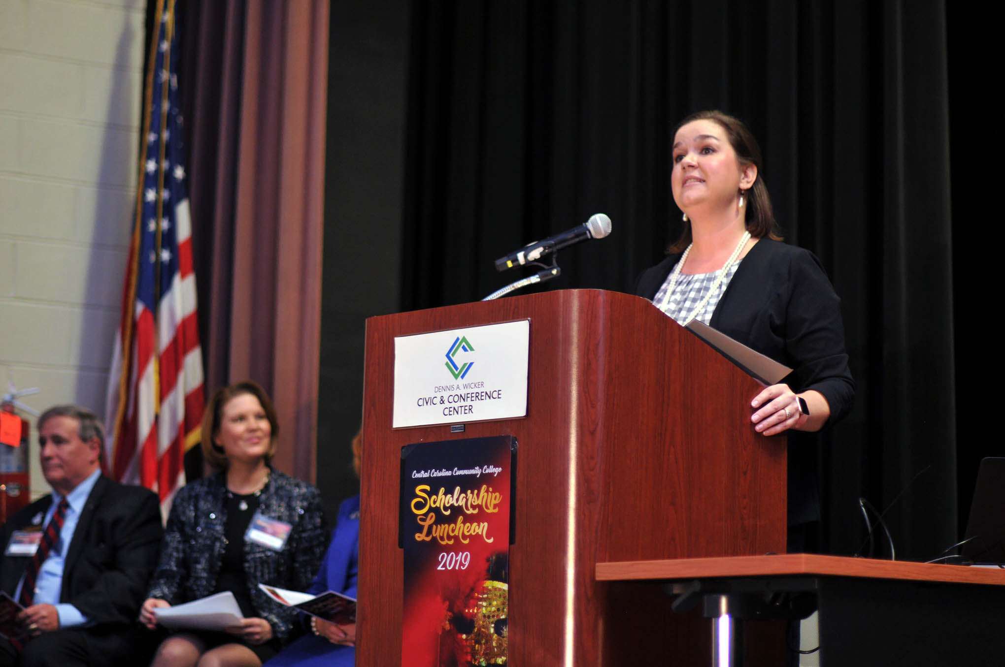 Click to enlarge,  Dr. Emily Hare, CCCC Foundation Executive Director, provided welcoming remarks during the Central Carolina Community College Foundation Scholarship Luncheon on Wednesday, Nov. 20, at the Dennis A. Wicker Civic &amp; Conference Center. 