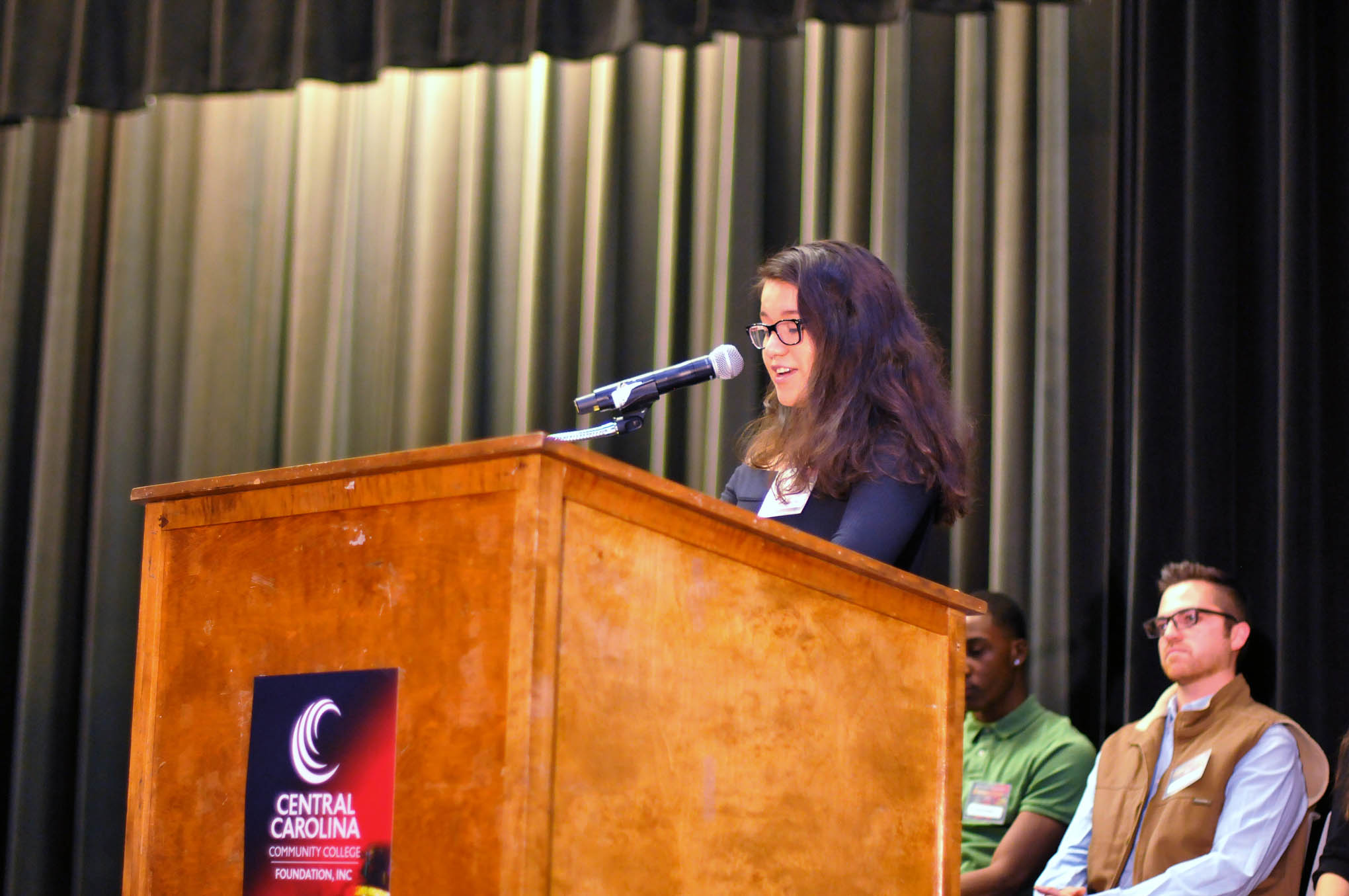 Click to enlarge,  Jacqueline Aguirre-Delgado was among the scholarship recipient speakers at the Central Carolina Community College Foundation Scholarship Luncheon on Wednesday, Nov. 20, at the Dennis A. Wicker Civic &amp; Conference Center.  