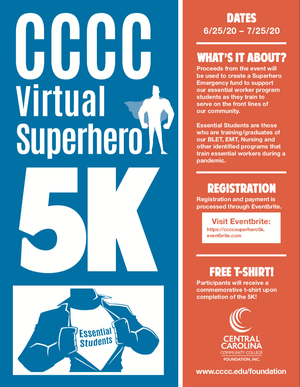 CCCC Foundation sponsors Virtual Superhero 5K event