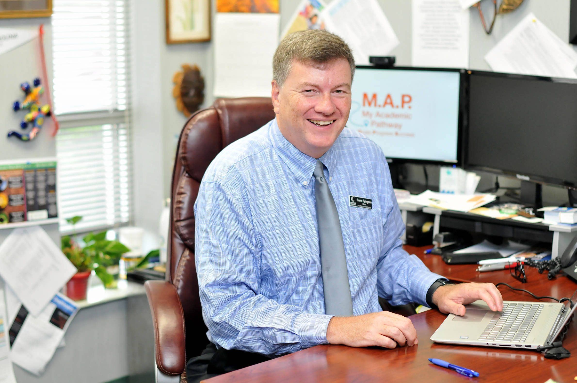 Click to enlarge,  Scott Byington, Central Carolina Community College Dean of University Transfer and Advising, said that National Advising Day is a time to celebrate advising and draw attention to it as a way of promoting student success.   