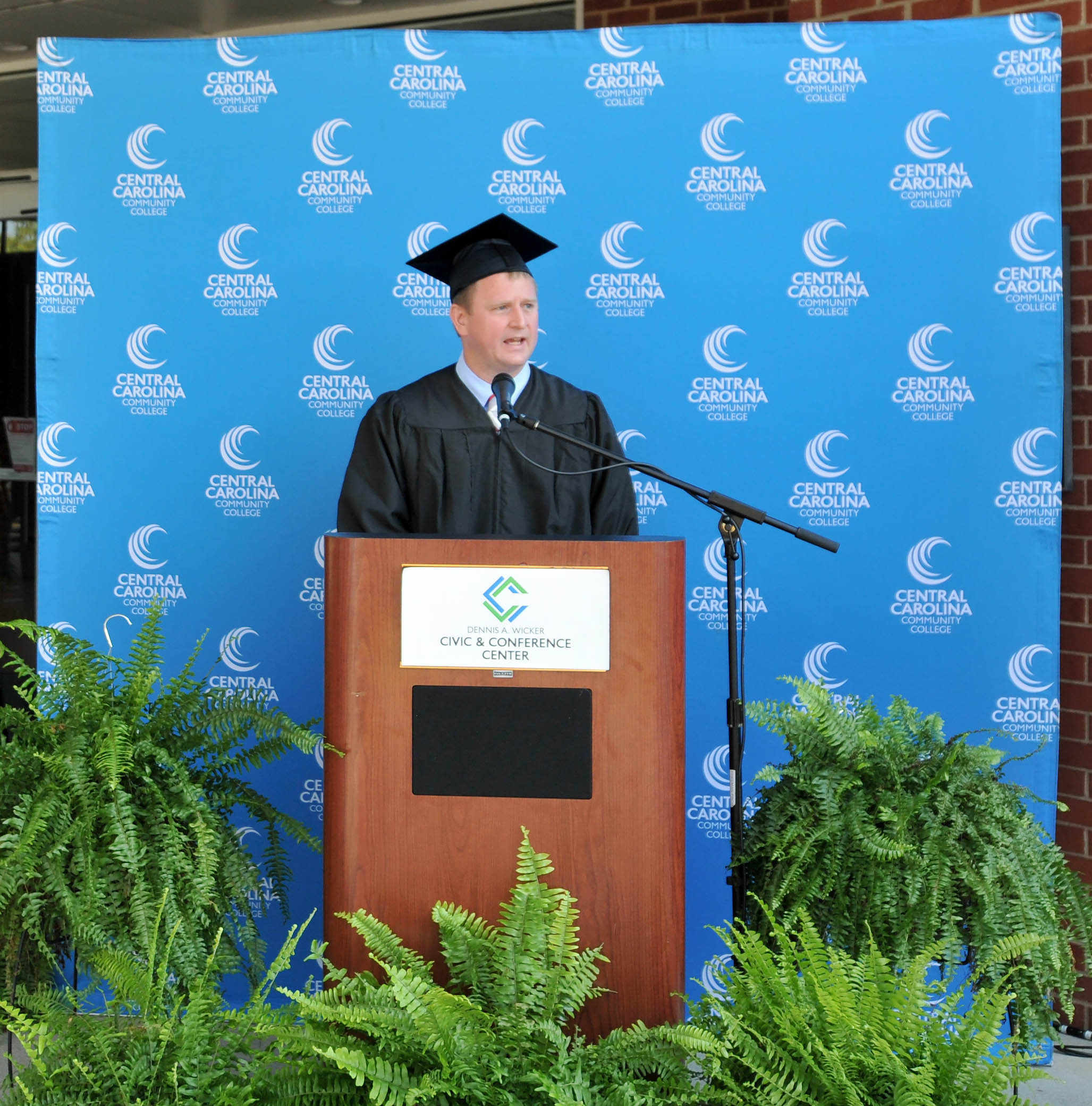 Click to enlarge,  Central Carolina Community College Executive Vice President / Chief Financial Officer Dr. Phillip Price told graduates: "Graduation represents the culmination of such hard work, dedication, and sacrifice on the part of our graduates and their families -- and it also reflects that Central Carolina Community College is doing everything possible in its power to meet the educational and employment needs of our communities." 