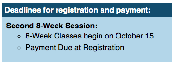 CCCC 8-week classes begin Oct. 15