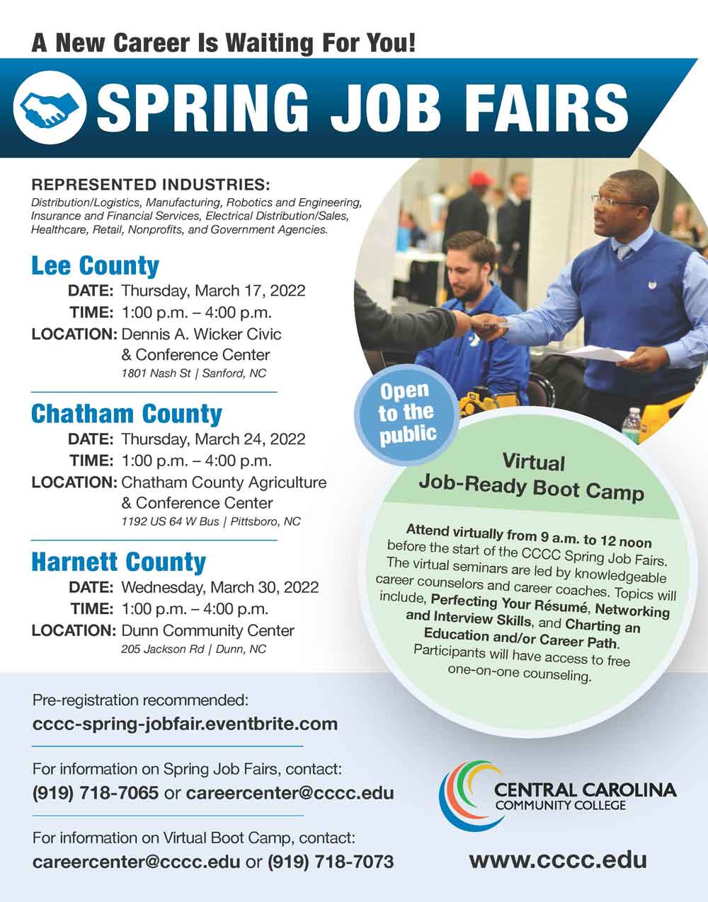 CCCC will host spring job fairs