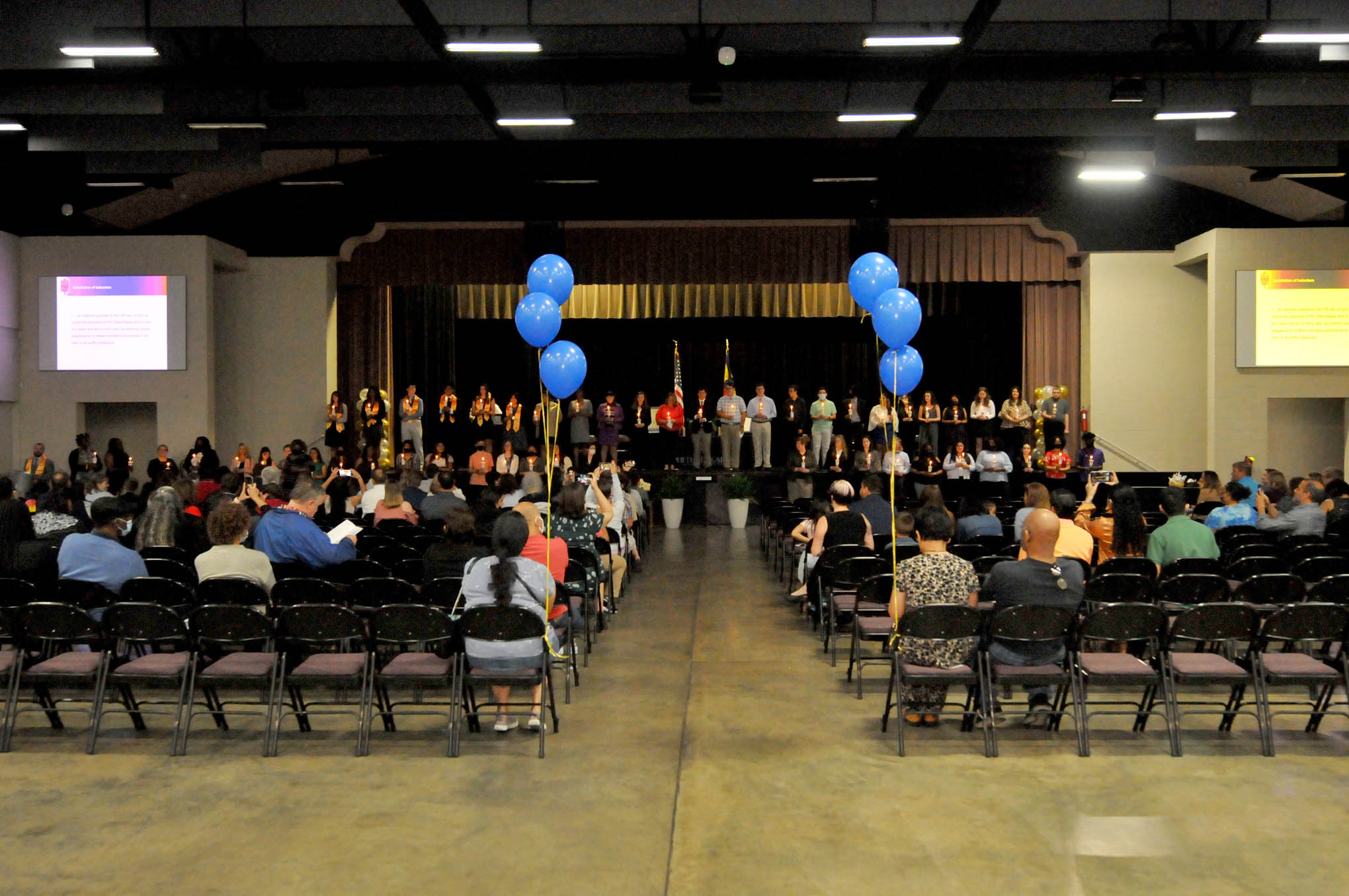 Click to enlarge,  General scene from the Central Carolina Community College Beta Sigma Phi Chapter of Phi Theta Kappa International Honor Society induction ceremony. 