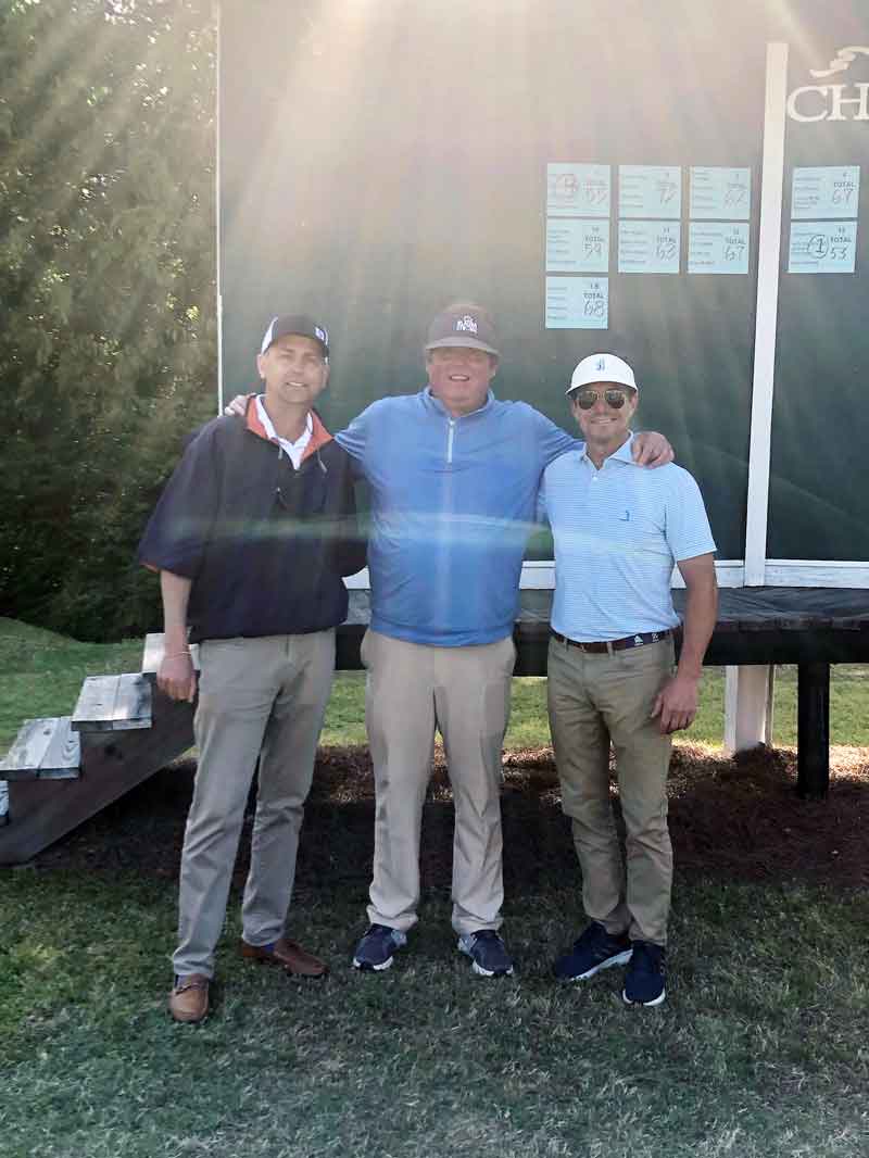 Click to enlarge, The team of James Harris, Jody Yarborough, Graham Thompson, and David Herring -- sponsored by United Community Bank - finished first in the Ninth Central Carolina Community College Foundation Harnett Golf Classic April 20 at Chicora Golf Club.