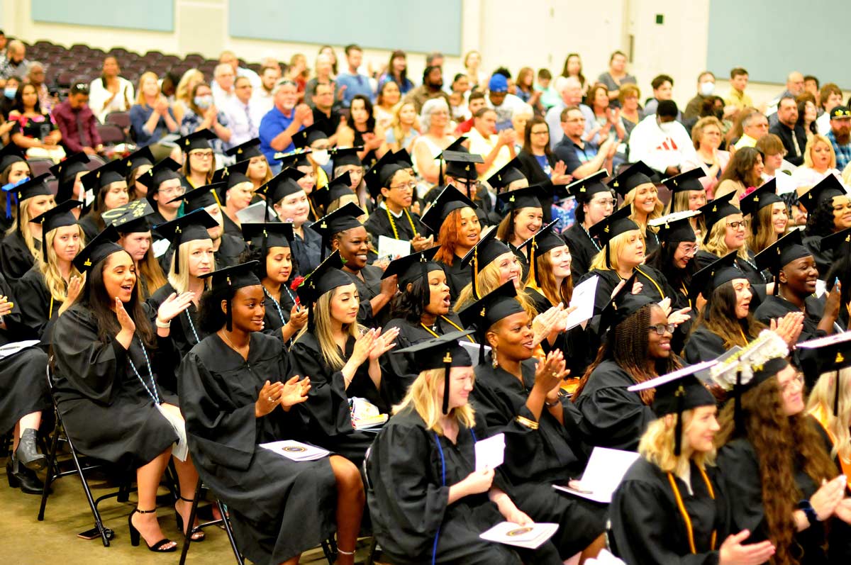 Click to enlarge, Central Carolina Community College celebrated the achievements of the Class of 2022 as the school observed its 59th Commencement Exercises on May 16 at the Dennis A. Wicker Civic &amp; Conference Center in Sanford.