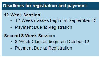 CCCC 12-week classes begin Sept. 13