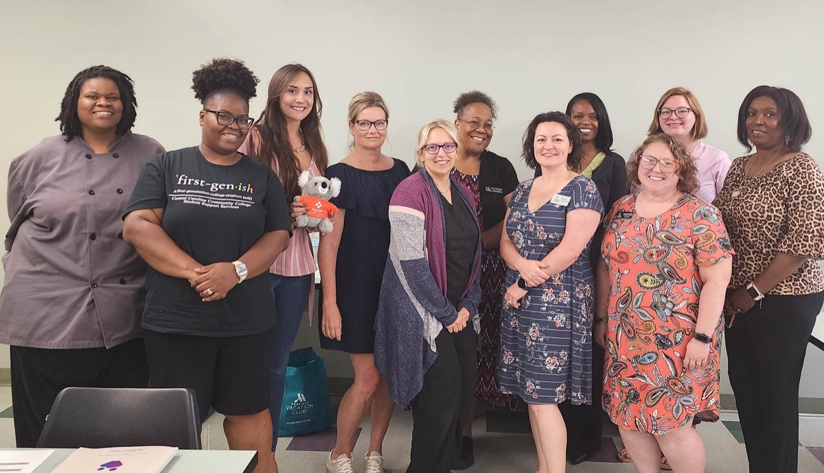 Click to enlarge,  These 11 Central Carolina Community College faculty and staff members recently participated in Mental Health First Aid (MHFA) training. MHFA prepares participants to interact with a person experiencing a mental health crisis. 
