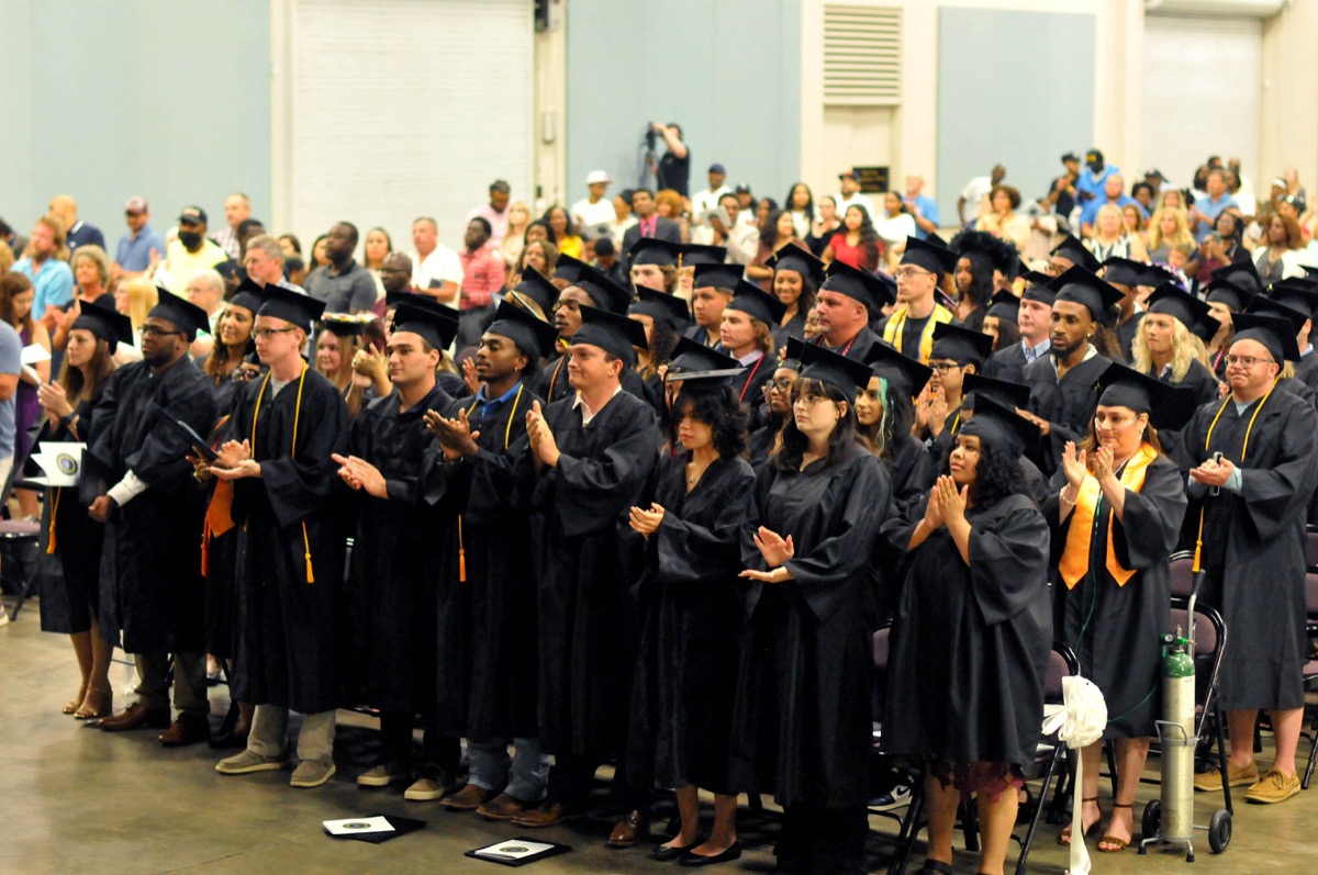 Click to enlarge,  The Central Carolina Community College Class of 2023 summer graduation ceremonies recognized 215 graduating students. 