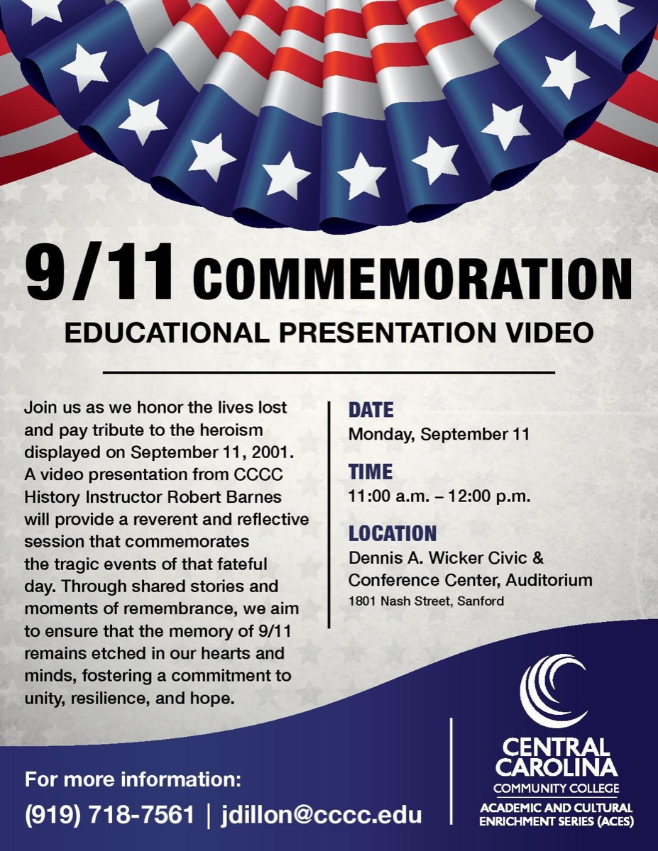 Read the full story, CCCC will host 9/11 commemoration educational presentation video