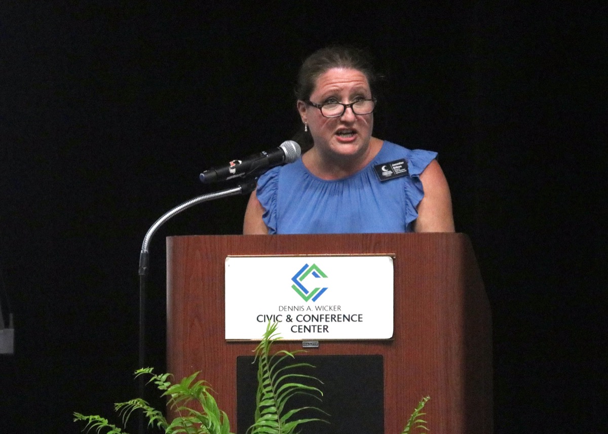 Click to enlarge,  CCCC Director of Veterans Upward Bound and Military Affiliated Initiatives Jennifer Dillon, said during the CCCC 9/11 Commemoration event: 'I hope we all leave learning something new and feeling connected.' 