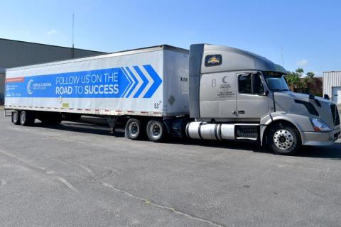 A large semi truck branded for CCCC