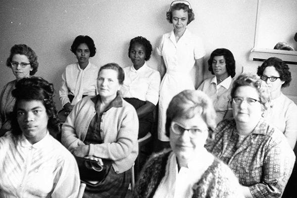 Historical photo of nursing class