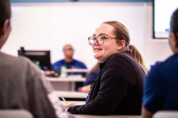 College student in class 