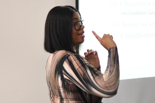 Faculty member teaching class